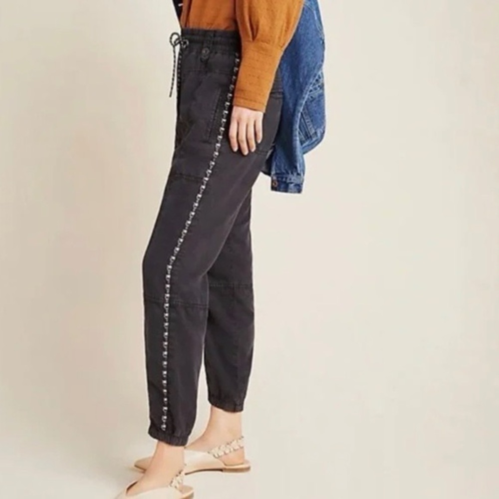 Anthropologie Byron Seamed Soft Utility Joggers Pants Black